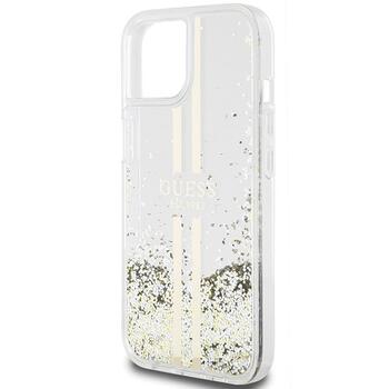 Guess GUHCP15MLFCSEGT Liquid Glitter Gold Stripes Защитный чехол для iPhone 15 Plus / 14 Plus 6.7