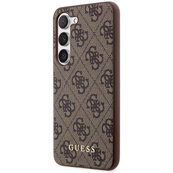 Guess GUHCS23SG4GFBR Hardcase 4G Metal Gold Logo Защитный чехол для Samsung Galaxy S23 / коричневый (GUHCS23SG4GFBR)