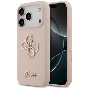 Guess Silicone Big 4G Script Case Защитный чехол для iPhone 17 Pro / розовый (GUHCP17LSC4GSMP)