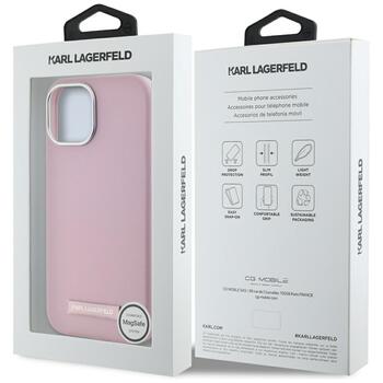 Case Karl Lagerfeld FW Metal Plate MagSafe Защитный чехол для iPhone 15 / розовый (KLHMP15SPGMSRPP)