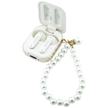 Guess Pearl Strap Earphones TWS Беспроводные наушники / белый (GUTWSLD2HSPEH)