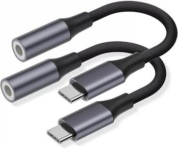 RoGer USB-C uz AUX 3,5mm Digitālais audio adapteris priekš tālruņiem Samsung, Google, OnePlus(DAC 24 bit 48KHz) (RO-USBCDAC-GR)