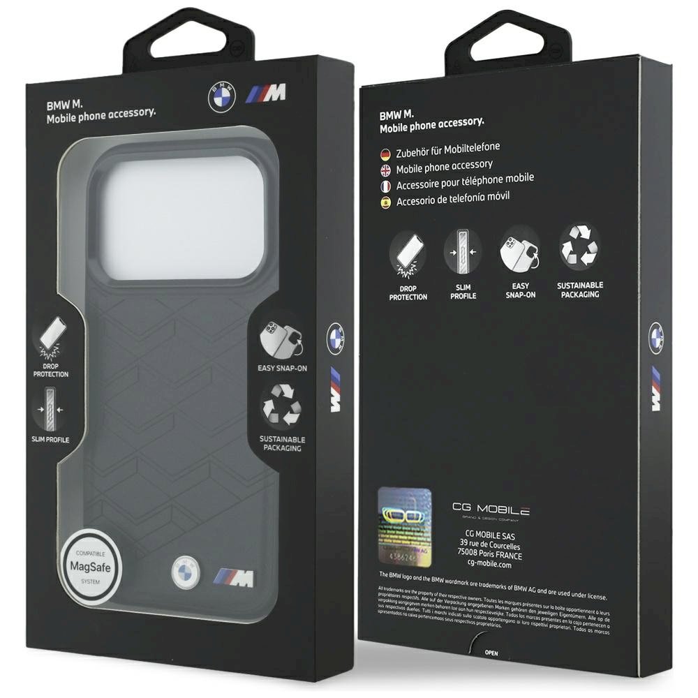BMW M Shape Case Logo MagSafe Aizsargapvalks priekš iPhone 17 Pro / melns (BMHMP17L25PCSSPK)