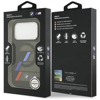 BMW M IML Metal Buttons Tricolor Lines MagSafe Case Aizsargapvalks priekš Apple iPhone 17 Pro (BMHMP17L25HTTRIK)