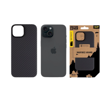 Tactical MagForce Aramid Cover Aizsargapvalks priekš Apple iPhone 15 / melns (TA-57983115951)