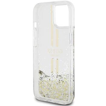 Guess GUHCP15MLFCSEGT Liquid Glitter Gold Stripes Защитный чехол для iPhone 15 Plus / 14 Plus 6.7