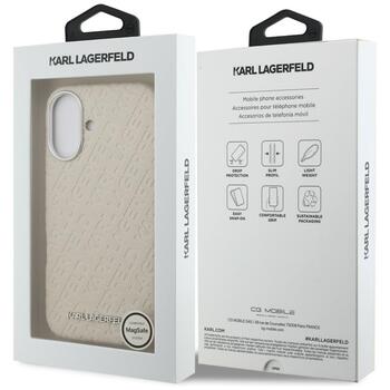 Karl Lagerfeld FW Stamped Karl MagSafe Case Aizsargapvalks priekš iPhone 16 / bēšs (KLHMP16SPGKLFOFE)