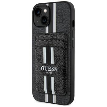 Guess 4G Stripes with wallet Magsafe Case Защитный чехол для iPhone 15 / чёрный (GUBPHCP15SP4RPSK)