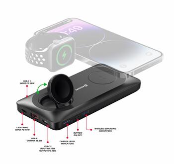Swissten Беспроводной Power Bank для Apple Watch и MagSafe устройств 10000mAh (22013973)