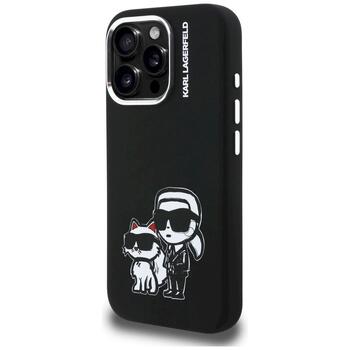 Case Karl Lagerfeld Silicone Karl&Choupette Sketch MagSafe Защитный чехол для iPhone 16 Pro / чёрный (KLHMP16LSKCGRGK)