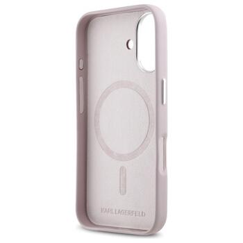 Karl Lagerfeld KLHMP16SPGMSRPP Hardcase FW Metal Plate MagSafe Aizsargapvalks priekš iPhone 16 6.1