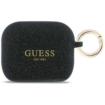 Guess Silicone Glitter Ring Case Защитный чехол для AirPods Pro 3 / чёрный (GUAP3SGGEK)