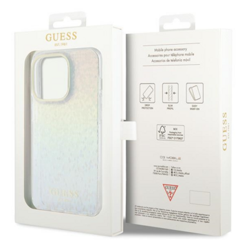 Guess IML Faceted Mirror Disco Iridescent Case Защитный Чехол для iPhone Apple 15 Pro (GUHCP15LHDECMI)