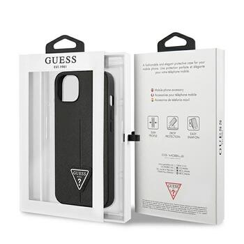 Guess GUHCP13SPSATLK Hardcase Saffiano Triangle Logo Aizsargapvalks priekš iPhone 13 mini 5,4