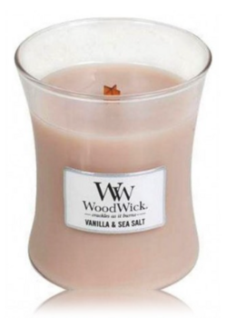 Woodwick Vanilla & Sea Salt aromātiskā svece 275 g (5038581055299)