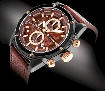 Giewont Vīriešu pulkstenis Chronograph Sapphire / melni brūns (GW8810-A3)