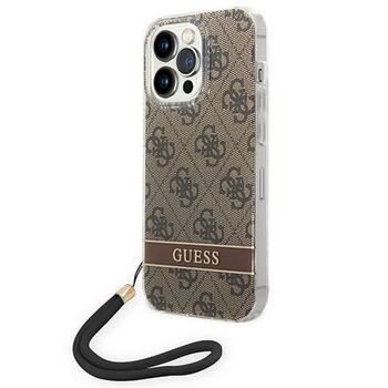 Guess GUOHCP14LH4STW Hardcase 4G Print Strap Aizsargapvalks priekš iPhone 14 Pro 6,1