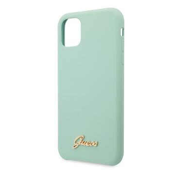 Guess GUHCN65LSLMGG Silicone Vintage Gold Logo Hard Case Защитный чехол для iPhone 11 Pro Max / зелёный (GUHCN65LSLMGG)