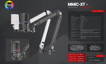 Mars Gaming MMIC-XT Studijas mikrofons ar mehānisku statīvu USB-C / 192Khz 24 bit (MMICXTW)