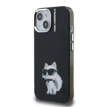Karl Lagerfeld IML Aquarelle Choupette Aizsargapvalks priekš iPhone 15 / melns (KLHCP15SHMCHAQK)