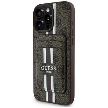 Guess 4G Stripes with wallet Magsafe Case Aizsargapvalks priekš iPhone 16 Pro Max / brūns (GUBPHCP16XP4RPSW)
