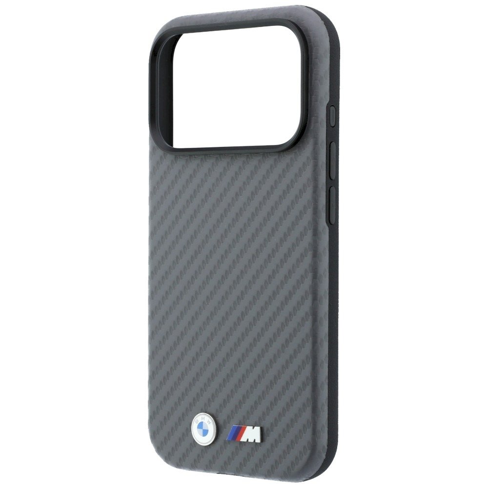 BMW M Carbon Metal Logo MagSafe Aizsargapvalks priekš iPhone 18 Pro Max / pelēks (BMHMP18X26SWPCILA)