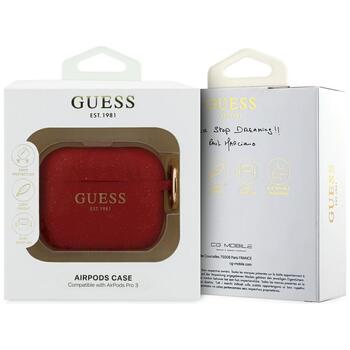 Guess Silicone Glitter Ring Case Aizsargapvalks priekš AirPods Pro 3 / fuksīna (GUAP3SGGEF)