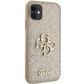 Guess GUHCN61HG4SGD Glitter Script Big 4G Aizsargapvalks priekš iPhone 11/Xr 6.1