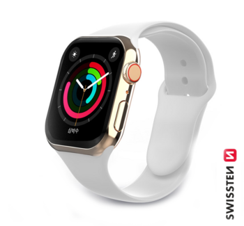 Swissten Cиликоновый Pемешок для Apple Watch 1/2/3/4/5/6 / SE / 38 мм / 40 мм / белая (46000104)