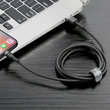Baseus Cafule USB Lightning Кабель для зарядки 2.4A 0.5m / серый/чёрный (CALKLF-AG1)