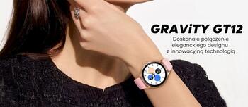 GRAVITY GT12-2 Смарт-часы для женщин с силиконовым ремешком + чёрным браслетом / синий (GT12-2)