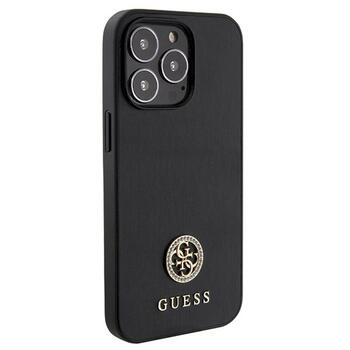 Guess GUHCP13LPS4DGPK Hardcase Strass Metal Logo Aizsargapvalks priekš iPhone 13 Pro 6.1