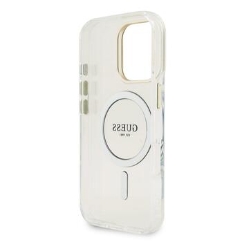Guess PC/TPU Electroplated Stand Camera Frame MagSafe Case with Interchangeable Backgrounds for iPhone 16 / Pro (GUBPSBHMP16LF4P05)
