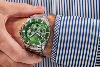Giewont Chronograph Sapphire Мужские часы / серебристо-зелёный (GW3970-B8)