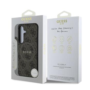 Guess PU Leather 4G Colored Ring MagSafe Case Защитный чехол для Samsung Galaxy S25 / коричневый (GUHMS25SG4GFRW)