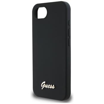 Guess Silicone Script Metal Logo MagSafe Чехол для Apple iPhone 16e (GUHMPSE4SMBSLK)