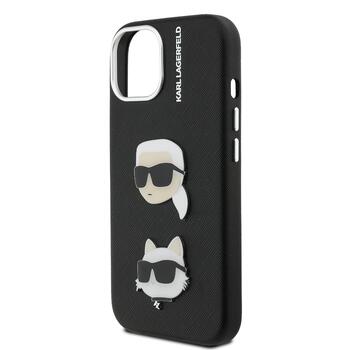 Karl Lagerfeld Grained PU K&CH Heads Case Чехол для Apple iPhone 15 (KLHCP15SPSFDHPK)