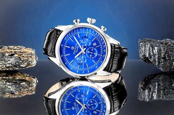 Giewont Vīriešu pulkstenis Chronograph Sapphire / sudraba-zils (GW7650-A3)