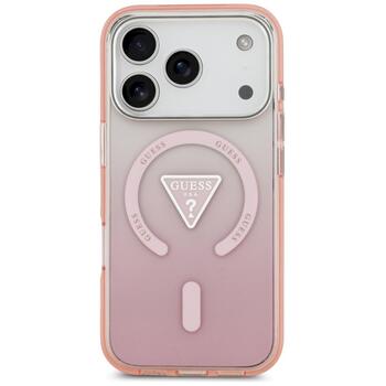 Case Guess IML Gradient Triangle Logo MagSafe Защитный чехол для iPhone 17 Pro / розовый (GUHMP17LHGTMLCGP)