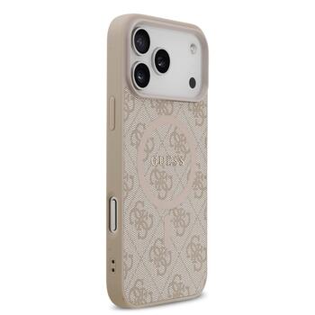 Guess PU Leather 4G Colored Ring MagSafe Case Aizsargapvalks priekš iPhone 17 Pro Max / rozā (GUHMP17XG4GFRP)
