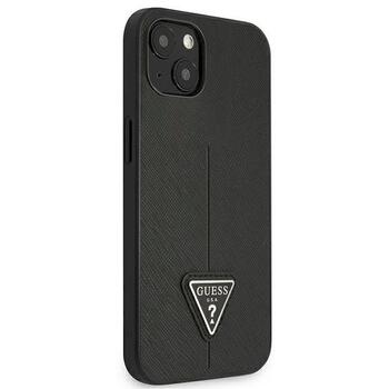 Guess GUHCP13SPSATLK Hardcase Saffiano Triangle Logo Aizsargapvalks priekš iPhone 13 mini 5,4