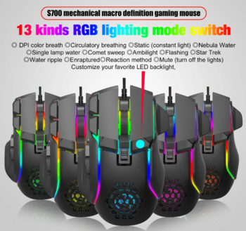 RoGer S700 Проводная игровая мышь DPI 12800 / RGB (S700-BK)