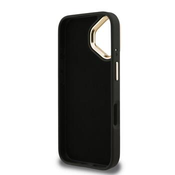 Guess PU 4G Metal Logo Stand Camera Frame Case Aizsargapvalks priekš iPhone 16 / melns (GUHCP16SPCS4GP4K)