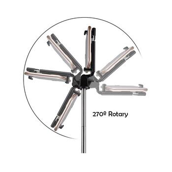 RoGer 2in1 Universāls Selfie Stick + Tripod Statnis ar Bluetooth Tālvadības pulti (RO-SELF-2IN1-BK)