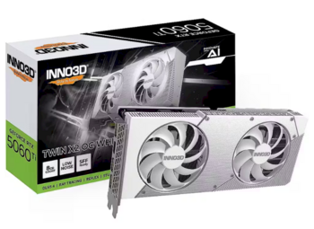 Inno3D Nvidia Geforce RTX 5060 Ti TWIN X2 OC Видеокарта 8GB GDDR7 (N506T2-08D7X-193075W)