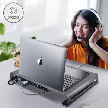 Swissten Многофункциональный Док USB-C станция для портативного компьютера / HDMI / USB 3.0 / 2x USB-C / RJ45 / SD / Micro SD / VGA / Audio (44040104)