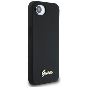 Guess Silicone Script Metal Logo MagSafe Чехол для Apple iPhone 16e (GUHMPSE4SMBSLK)