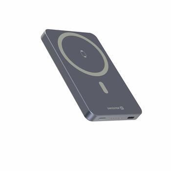 Swissten FUSION Power Bank Универсальный Внешний Аккумулятор MagSafe / Apple Watch / 5000 мАч Серебристый (22013982)