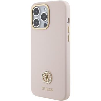 Guess Silicone Logo Strass 4G Back Case Защитный Чехол для Apple iPhone 15 Pro Max (GUHCP15XM4DGPP)
