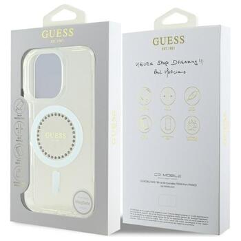 Guess GUHMP16XPFTDTEH IML Rhinestones MagSafe Aizsargapvalks priekš iPhone 16 Pro Max 6.9